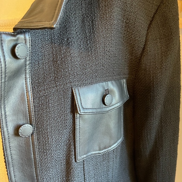 Karl Lagerfeld NWOT Vegan Blazer / Jacket with Faux leather Trim - Picture 4 of 11